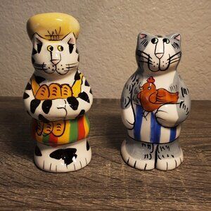 Vintage CATZILLA Chef Cats Salt and Pepper Shakers designed by Candace Reiter